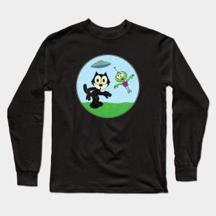 Felix the Cat and Flying Martian Long Sleeve T-Shirt